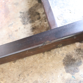 Vintage latten salontafel bijzettafel donker hout