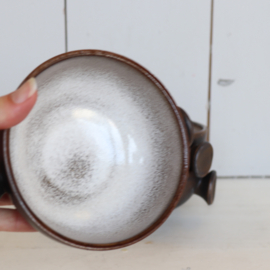 Vintage schaaltjes wit bruin ceramano germany 70s