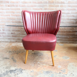 Vintage cocktail fauteuil donker rood