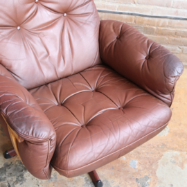 Vintage draaifauteuil bruin