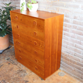 Vintage ladekast jaren 70 licht hout