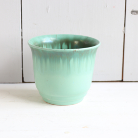 Vintage bloempot turquoise