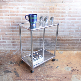 Vintage theewagen trolley Chroom