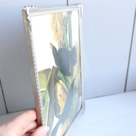 Vintage fotolijst zilver kleur bol glas groot