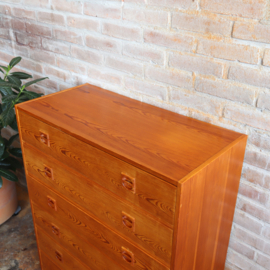 Vintage ladekast jaren 70 licht hout