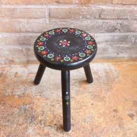 Vintage plantentafeltje zwart stippen patroon