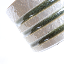 Vintage bloempot groen streep