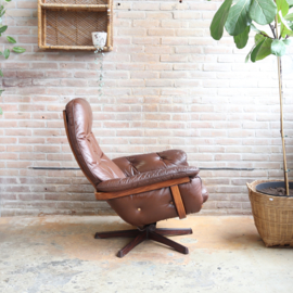 Vintage draaifauteuil bruin