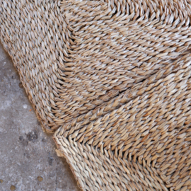 Rieten mat vloerkleed loper jaren 70