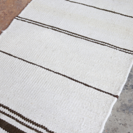 Jaren 70 wol tapijt vloerkleed wit