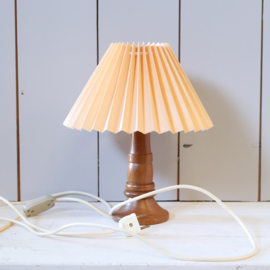 Vintage lamp hout deens plooikap