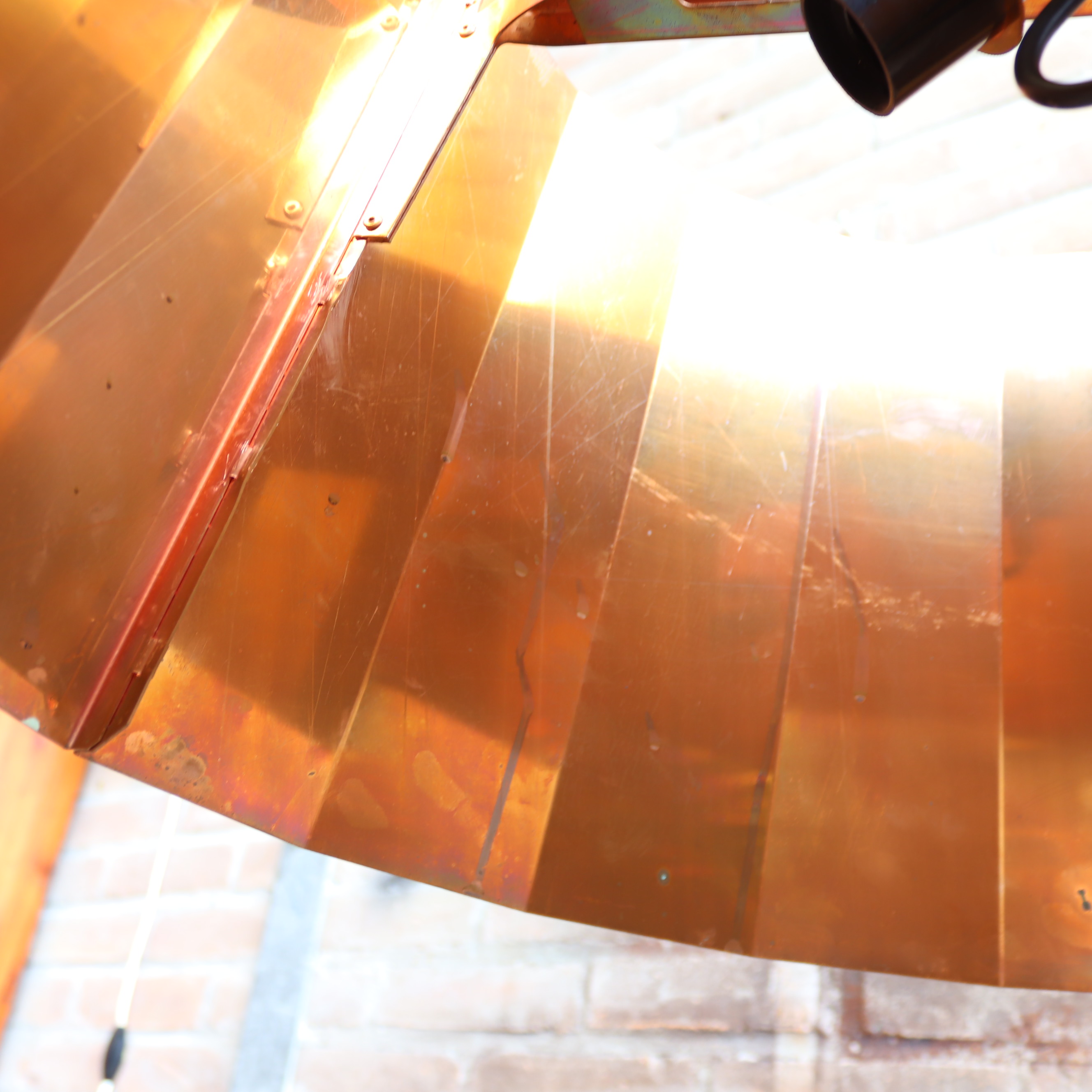 Design lamp Piet Hein Eek koper plisse hanglamp