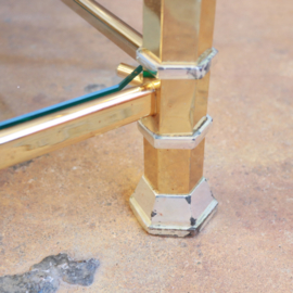 Vintage  salontafel goud glas