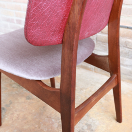 Vintage eettafel stoel velvet roze