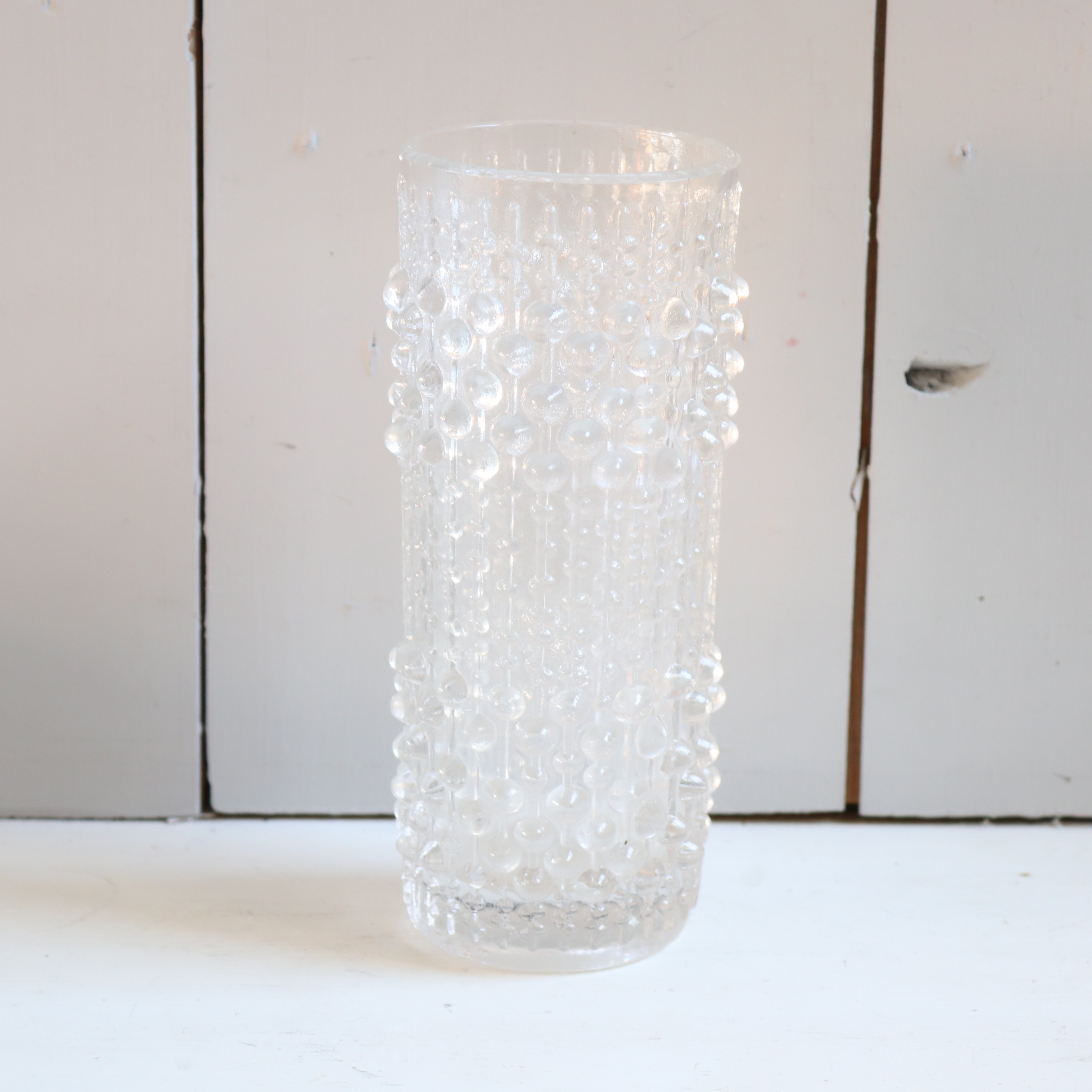 Vintage vaas glas drubbels Hermanova Sklo candele wax
