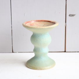 Vintage kandelaar keramiek blauw