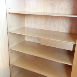 Vintage kledingkast opbergkast licht hout jaren 70 demontabel