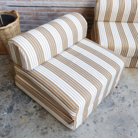 Vintage vouwmatras bank streep beige