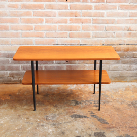 Vintage salontafel klein metaal hout mid-century