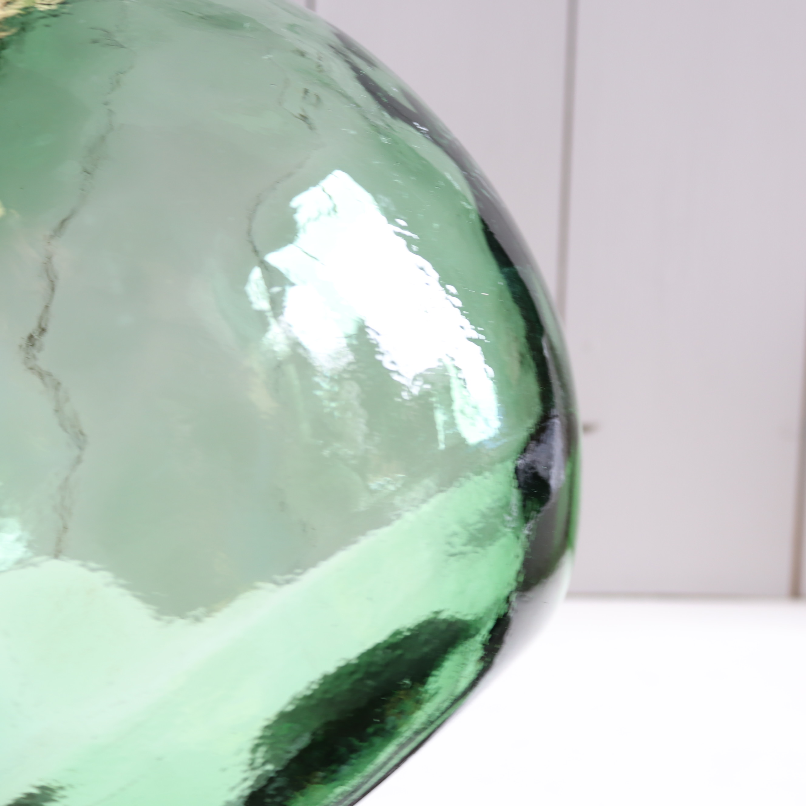 Vintage vaas groen glas bol