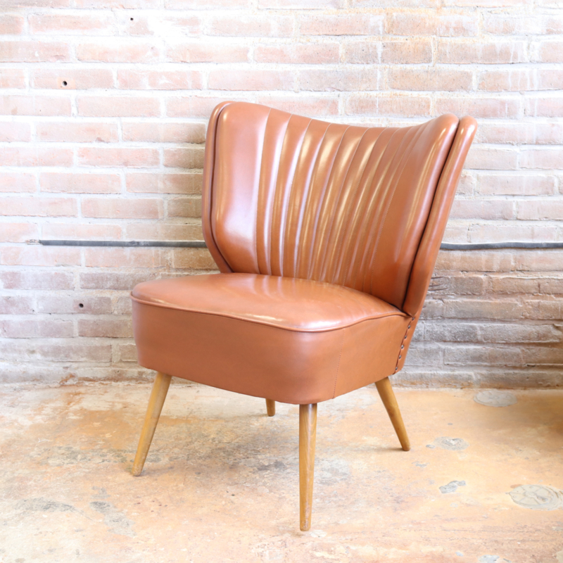 Vintage cocktail fauteuil cognac | fauteuils & stoelen | Meutt vintage & interior - webshop voor interieur producten