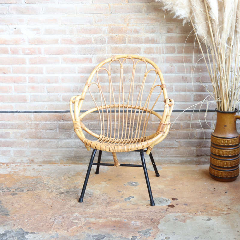 buiten gebruik materiaal neef Vintage rotan stoel metaal | fauteuils & stoelen | Meutt vintage & interior  - webshop voor vintage interieur producten
