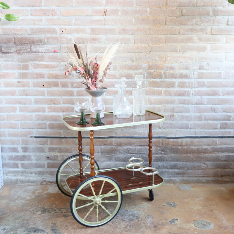 Vintage bar cart goud | tafel bureau Meutt vintage & interior - webshop voor vintage interieur