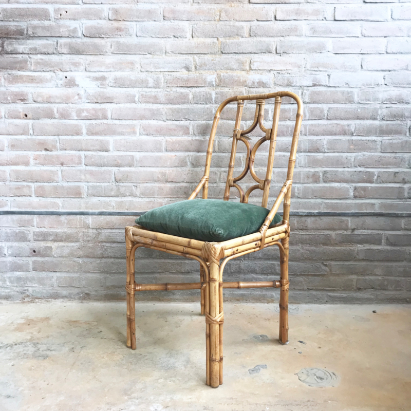 Rotan stoel velvet kussen fauteuils &amp; stoelen Meutt vintage