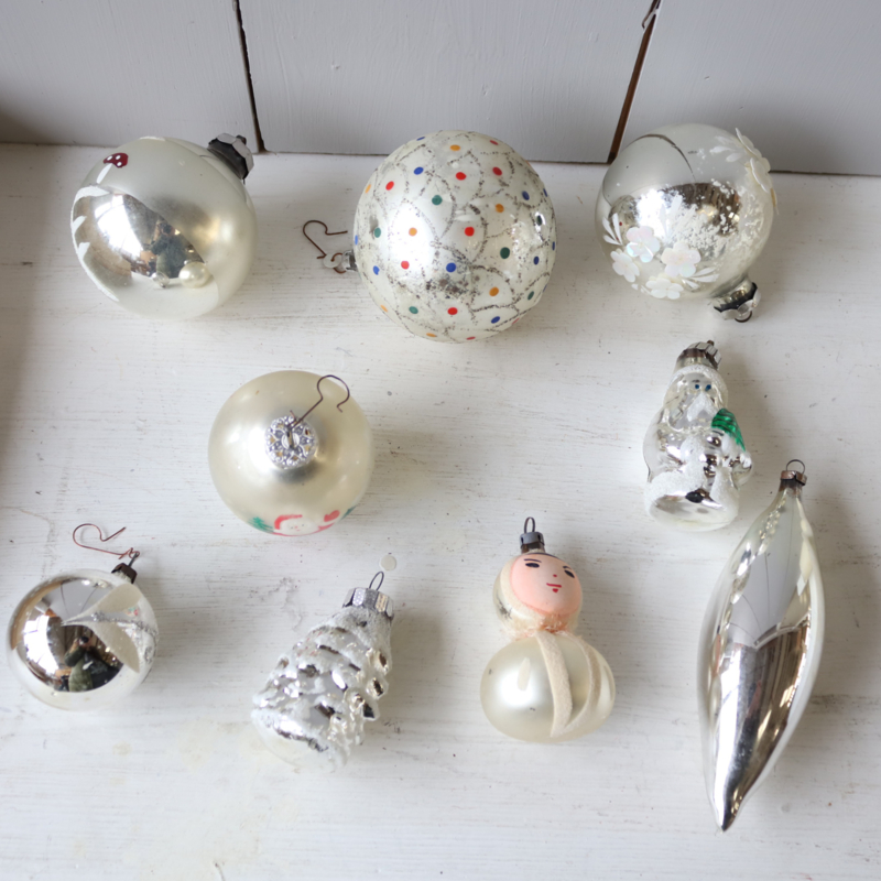 Ongehoorzaamheid Evolueren Vaarwel Set vintage kerstballen zilver | kerst / winter | Meutt vintage & interior  - webshop voor vintage interieur producten