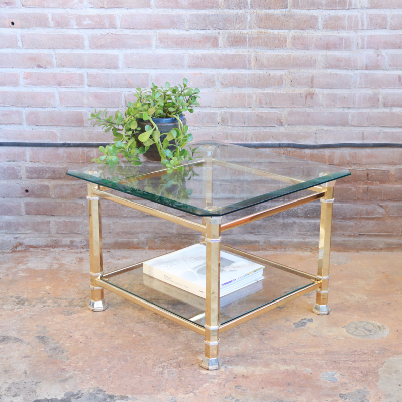 Mangel pad Vriend Vintage salontafel goud glas | tafel & bureau | Meutt vintage & interior -  webshop voor vintage interieur producten