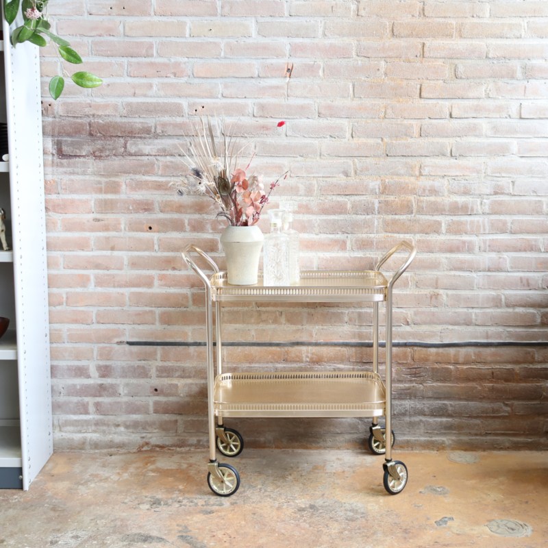 niets omvatten ego Vintage bar cart trolley goud | tafel & bureau | Meutt vintage & interior -  webshop voor vintage interieur producten