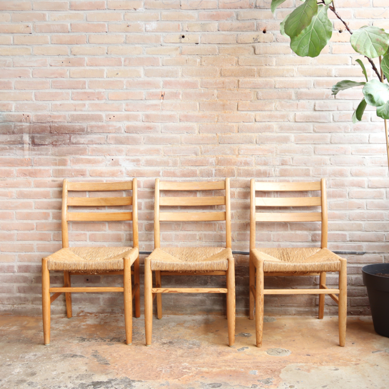 Vintage Scandinavische riet hout | fauteuils & stoelen | vintage & - webshop voor vintage interieur producten