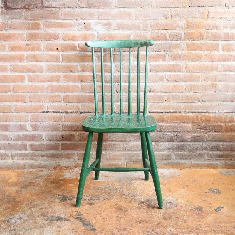 gouden lineair temperatuur Spijlen stoel hout groen | fauteuils & stoelen | Meutt vintage & interior -  webshop voor vintage interieur producten