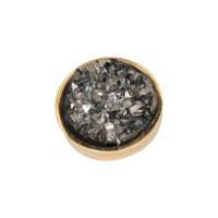 Top part drusy dark gray goud