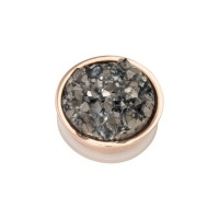 Top part drusy dark gray rose