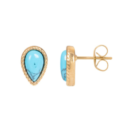 Ear studs Magic turquoise goud