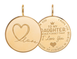 Pendant daughter love goud big