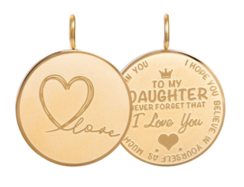 Pendant daughter love goud big