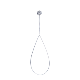IXXXI Ear studs oval chain stone zilver
