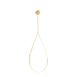 IXXXI Ear studs oval chain stone goud