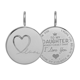 Pendant daughter love zilver small