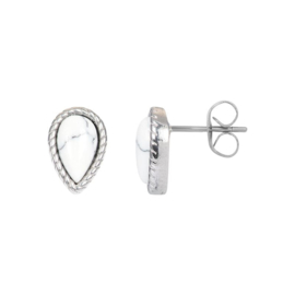 Ear studs Magic white zilver