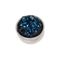 Top part drusy dark blue zilver