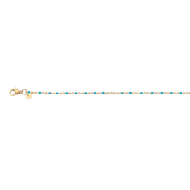 Ketting slim ball turquoise rose