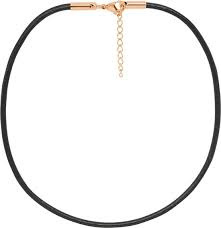 ixxxi choker zwart leder(rose)