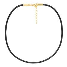 ixxxi choker zwart  leder (goud)