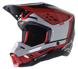 Alpinestars S-M5 Beam Helmet Black Grey Red Glossy