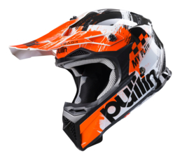 Pull-in Helmet Race Trash Black Orange Youth 2024