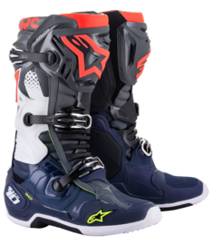 Alpinestars Tech 10 Boots Dark Grey Dark Blue Red