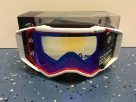 Scott Prospect Red White W/Electric Blue Chrome lens